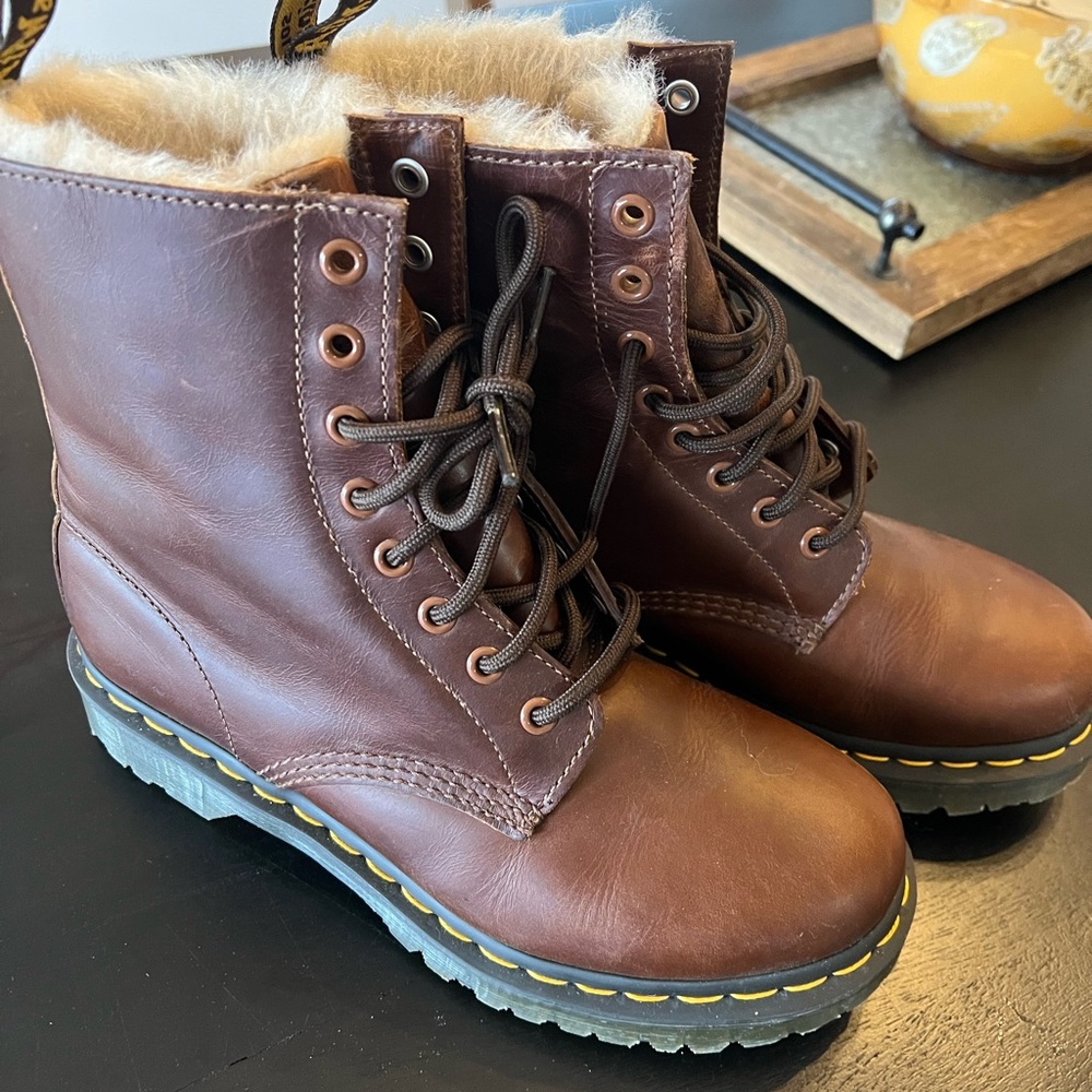 Doc Martin fur lined boots
